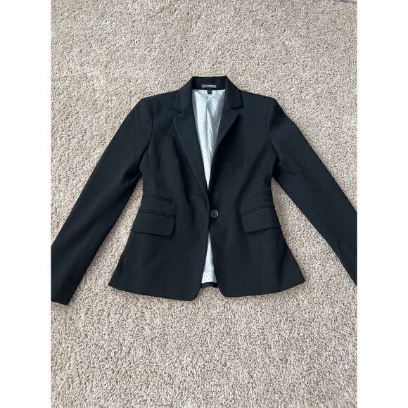 Express Black Suit Blazer Jacket Work Career size 0 - Picture 1 of 4